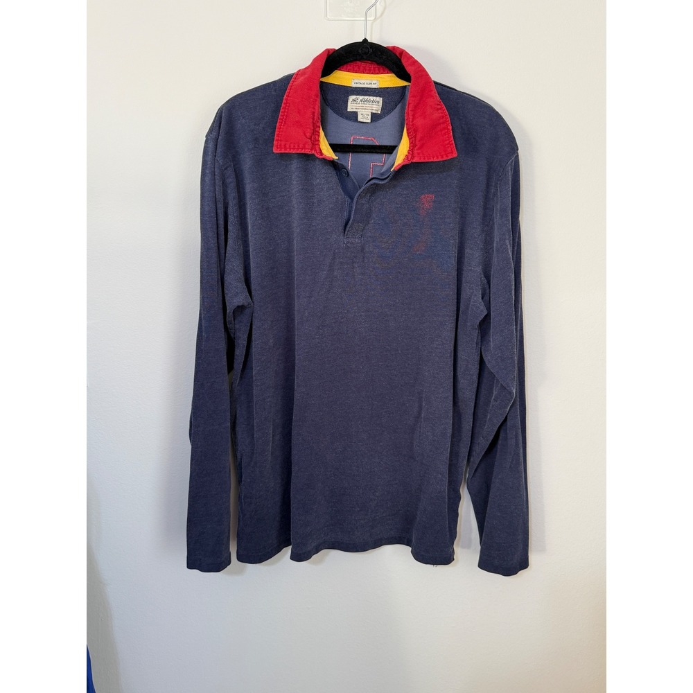 Vtg American Eagle Outfitters Rugby Shirt Long Sleeve Mens XL preppy Y2K grunge‎